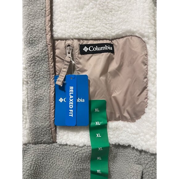 Columbia NWT Women's Long Sleeve Cropped Fleece Pullover, XL, Gray/White - Picture 7 of 16